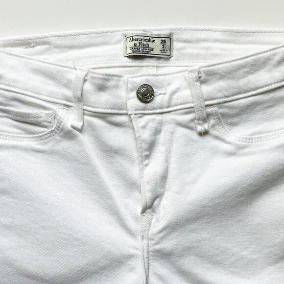 Abercrombie & Fitch White Harper Low Rise Super Skinny Jean size 26 L - Picture 4 of 9